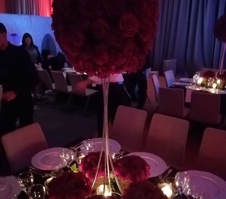 Diner gala centre de table fleurie